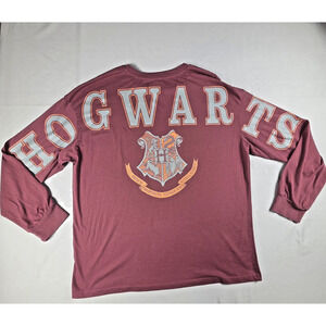 Harry Potter Hogwarts Alumni Spirit Jersey ShirtXL Maroon Long Sleeve Mad Engine